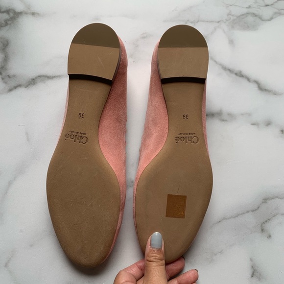 NWT Chloe Lauren Scalloped Pink Flats size 39 - Picture 6 of 7